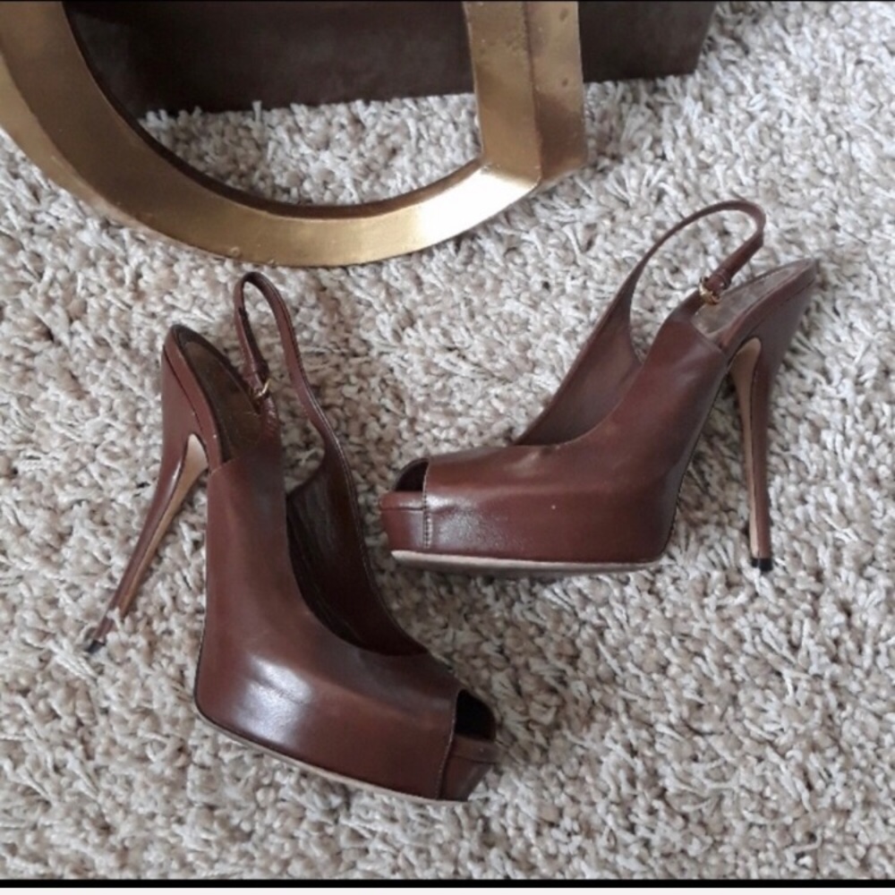 Brown Gucci heels